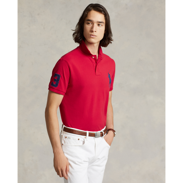 生産完了商品 ラルフローレン 半袖 ポロシャツ S 赤 ポニー刺繍 ビック