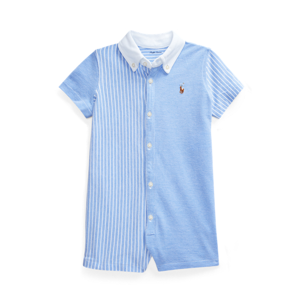 POLO RALPH LAUREN／ポロ ラルフローレン ニット オックスフォード ファン ショートオール