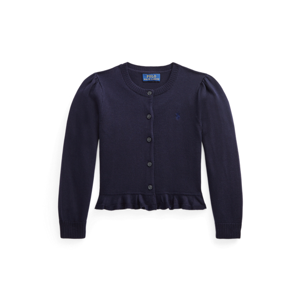 ペプラムヘム コットン カーディガン