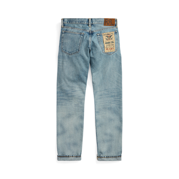 一点物】 RRL クラッシュ加工 スリムフィット セルビッチデニム W34 パンツ