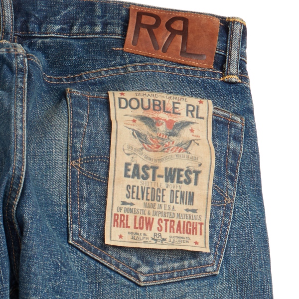 RRL（ダブル アール エル）】ロー ストレート セルビッジ ジーンズ 