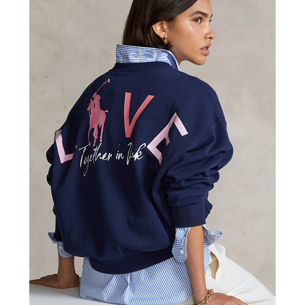 Ralph Lauren Pink Pony LOVEパーカー ネイビー Ralph Lauren - ラルフローレン ピンクポニー ロゴ刺繍 パーカー