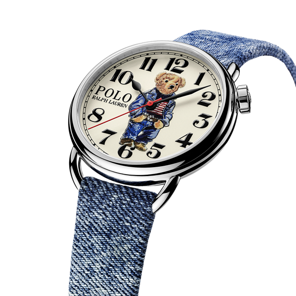 42 MM デニム フラッグ Polo ベア ウォッチ