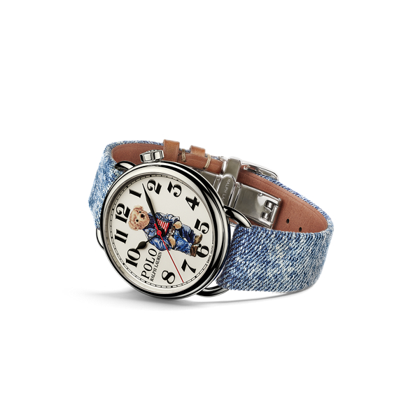 42 MM デニム フラッグ Polo ベア ウォッチ腕時計/時計/アナログ腕時計