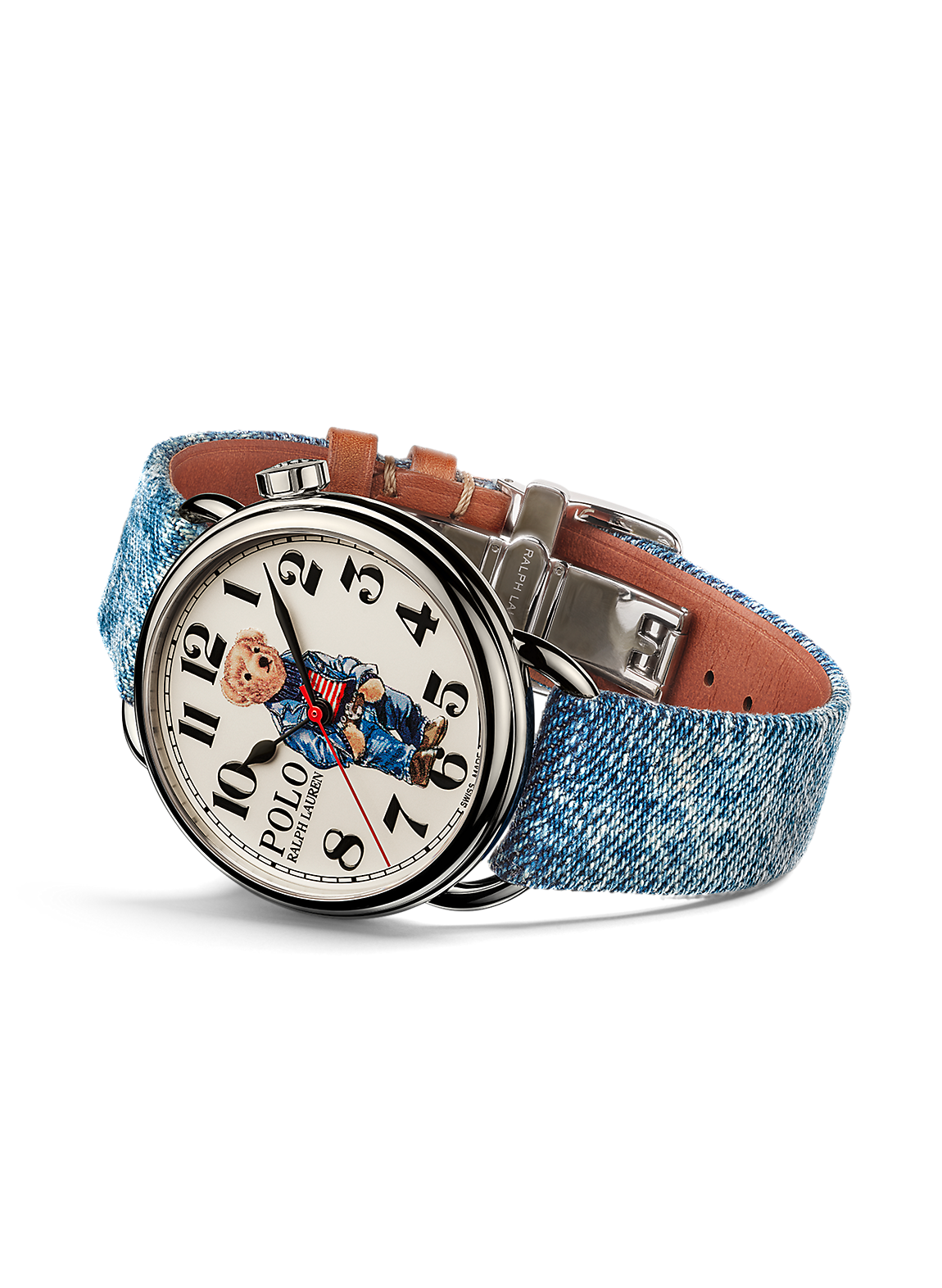 42 MM デニム フラッグ Polo ベア ウォッチ腕時計/時計/アナログ腕時計 