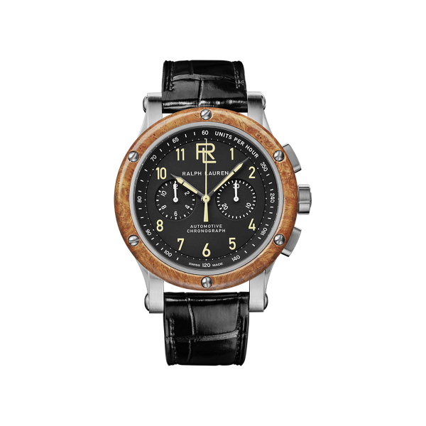 42 MM クロノグラフ スティール ウッド ベゼル腕時計/時計/アナログ 