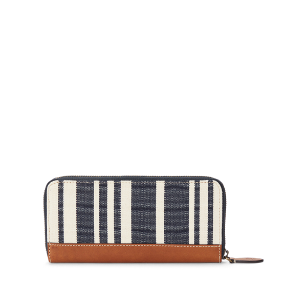 ストライプド キャンバス ジップ ウォレット ラルフ ローレン公式オンラインストア