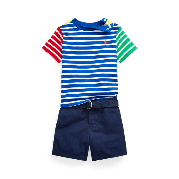 ストライプド Tシャツ ベルト ポプリン ショートパンツ セット ラルフ ローレン公式オンラインストア