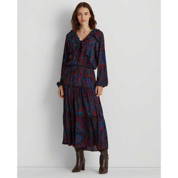 ワンピース フレア ドレス ニット デニム リネン マキシ丈 ラルフ ローレン公式オンラインストア