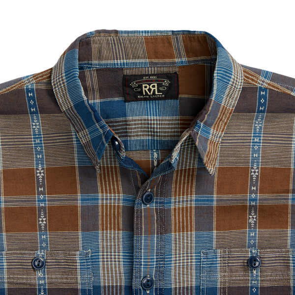 33 割引l熱い販売 Rrl 22ss スリム コットンリネン マドラス ウエスタン シャツ L シャツ メンズl Tiamer Com