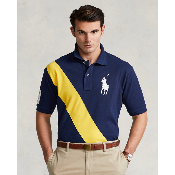 Polo Ralph Lauren Big Pony Mesh Polo Shirt In Newport Navy Multi | ModeSens