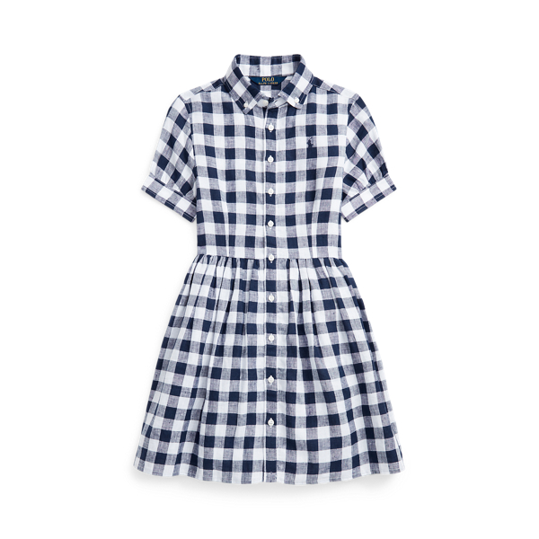 ギンガム リネン シャツドレス ワンピース フレア ドレス ニット デニム リネン マキシ丈 ラルフ ローレン公式オンラインストア