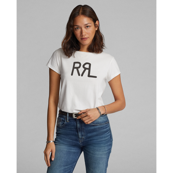 RRL（ダブル アール エル）】ロゴ コットン ジャージー Tシャツ