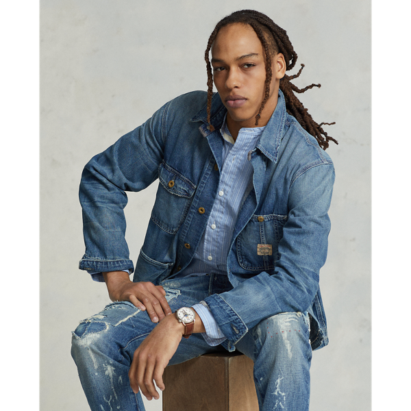 RALPH LAUREN デニムパッチワークカラー トラッカージャケット rrl www 