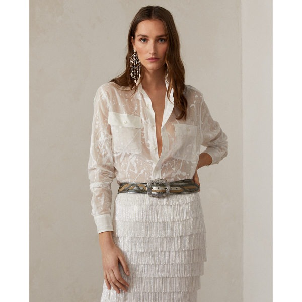 Tamia ペイントスプラッター コットン ボイル シャツ ワイシャツ