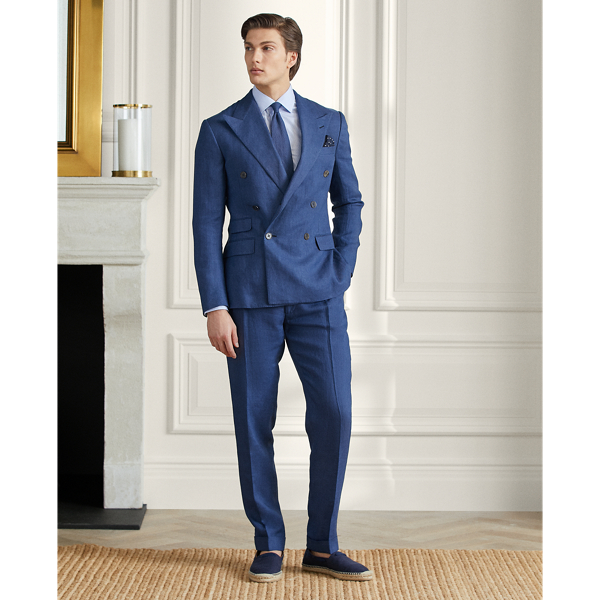 Ralph Lauren Kent Linen Twill Suit Jacket In Medium Blue