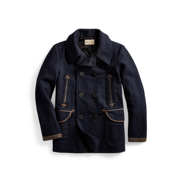 レザートリム ピーコート