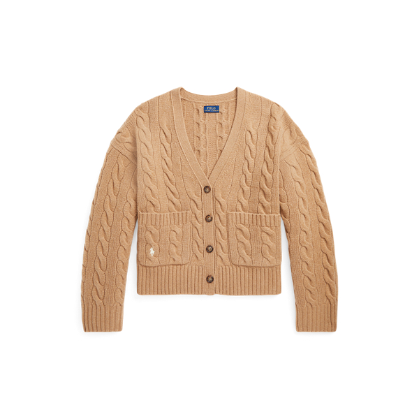 新品 ポロ ラルフローレン ケーブルニット ウールカシミヤ カーディガン-
