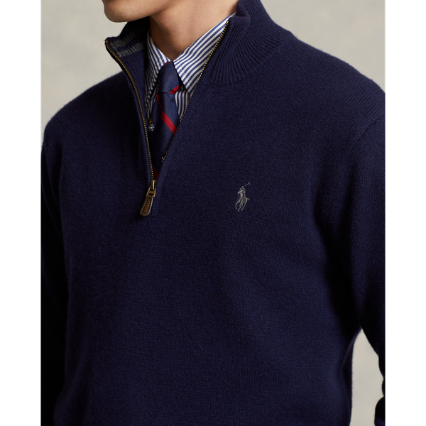 POLO RALPH LAUREN】ウールカシミヤ クォータージップ セーター