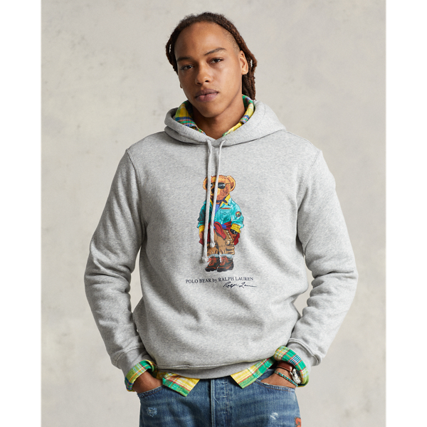 POLO RALPH LAUREN Hockey Bear Fleece Hoodie, Heather Grey – OZNICO