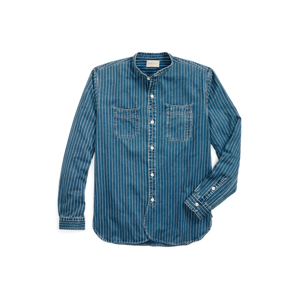 贈り物 【極美品】RRL INDIGO STRIPE SHIRT インディゴ ストライプ