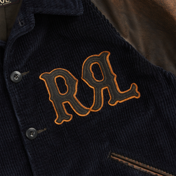 RRL（ダブル アール エル）】アップリケド コーデュロイ レザー