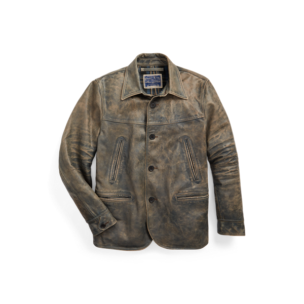 RRL ダブルアールエル ピーコート レザー デニムジャケット | dwk.ac.th