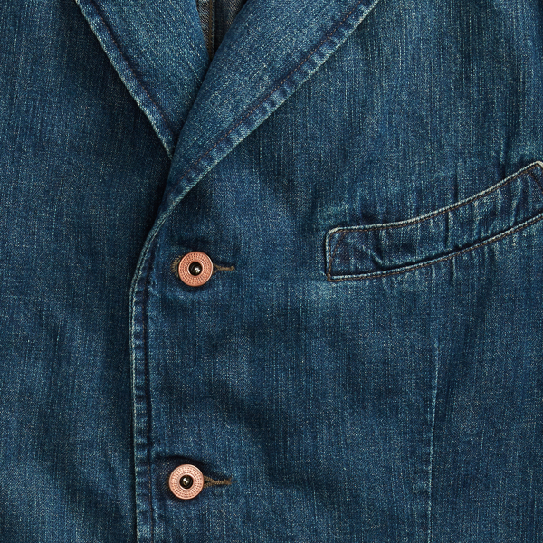 アンコンストラクテッド ウォッシュド デニム スポーツ コート