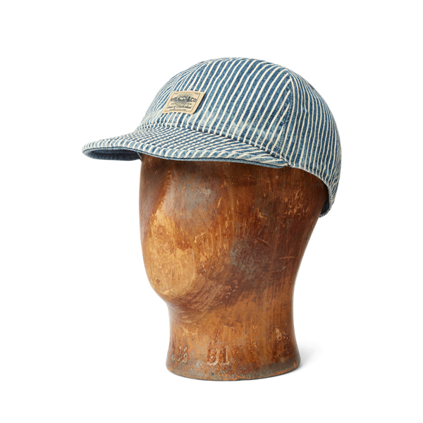 新品RRLダブルアールエル 刺繍 キャップ ブラック コットンツイル