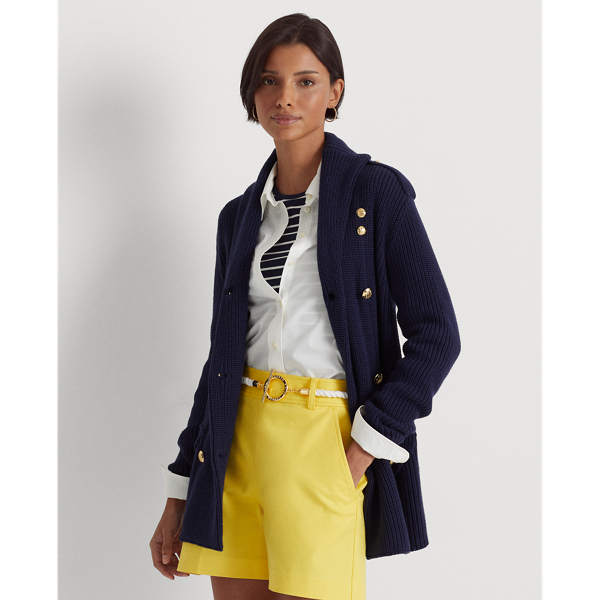 ダブルブレステッド ニット コート