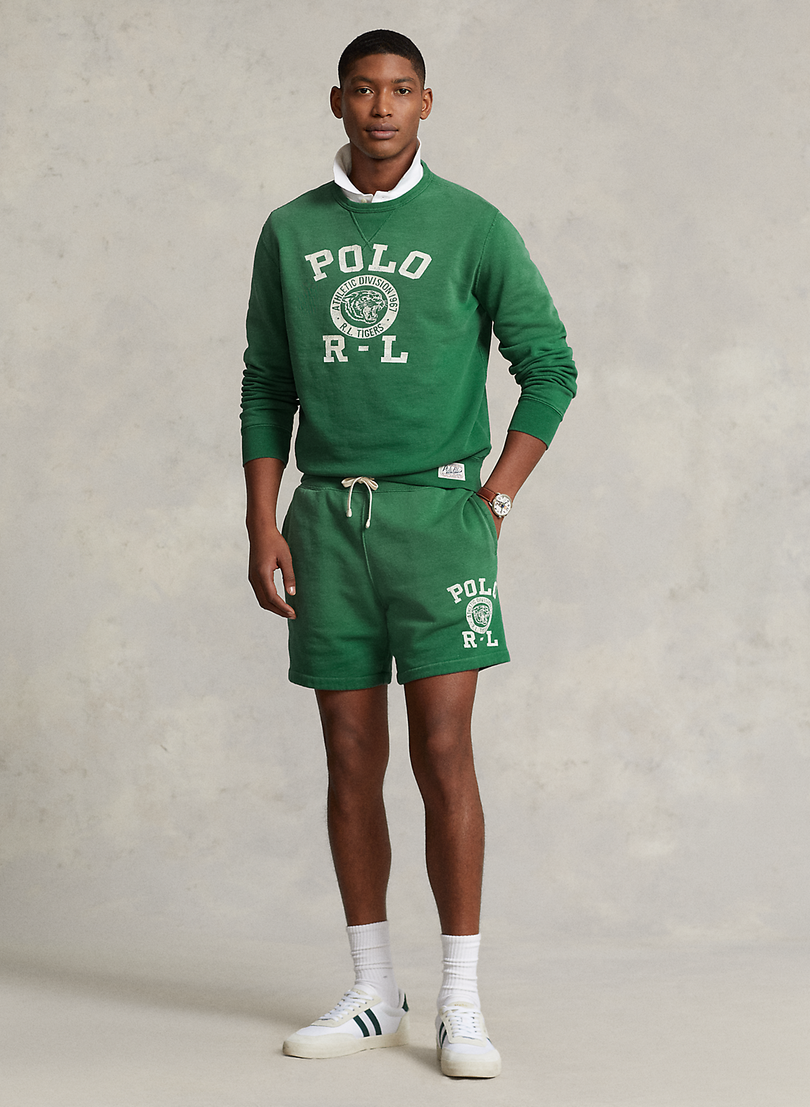 POLO RALPH LAUREN(ポロ ラルフ ローレン)】6.5インチ ロゴ フリース ショートパンツ (パンツ/その他パンツ)グリーン MNPOSHO1BQ20178300 ラルフ ローレン公式オンラインストア エンブレム ロゴ ラルフローレン スポーツ シャツ