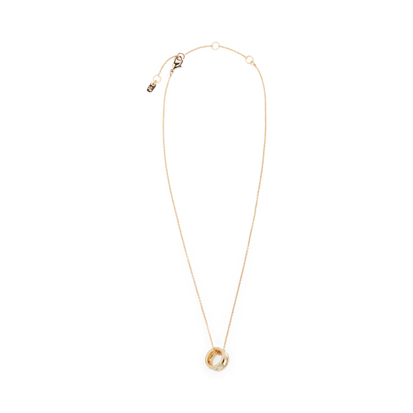 ゴールドトーン クリスタル ペンダント ネックレス