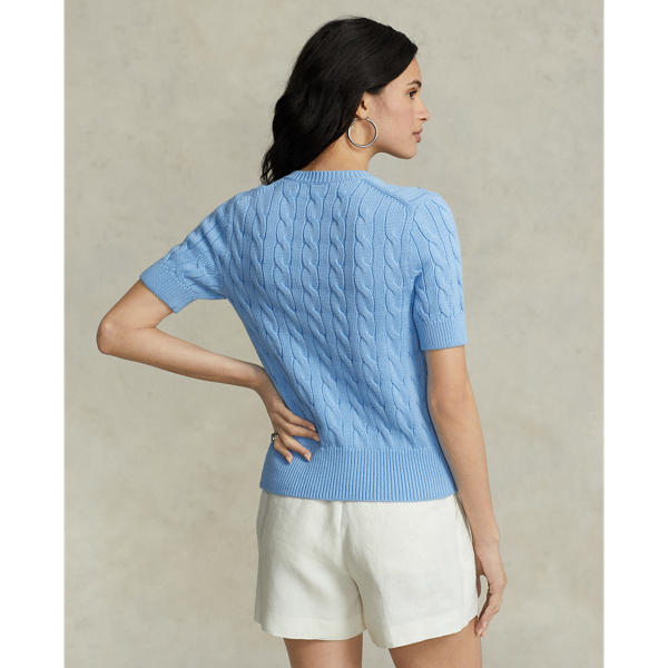 POLO ケーブルニット ショートスリーブ カーディガン