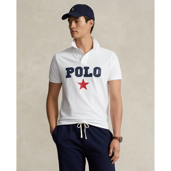 Polo ボール カスタム スリム フィット ロゴ メッシュ ポロシャツ