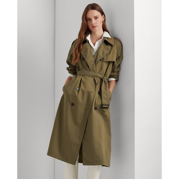ダブルブレステッド ツイル トレンチ コート