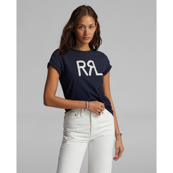 RRL（ダブル アール エル）】ロゴ コットン ジャージー Tシャツ