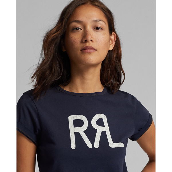 RRL（ダブル アール エル）】ロゴ コットン ジャージー Tシャツ