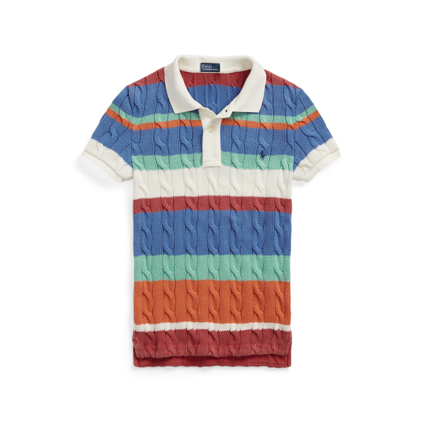 ポロラルフローレン　Striped Cable Knit Polo shirt