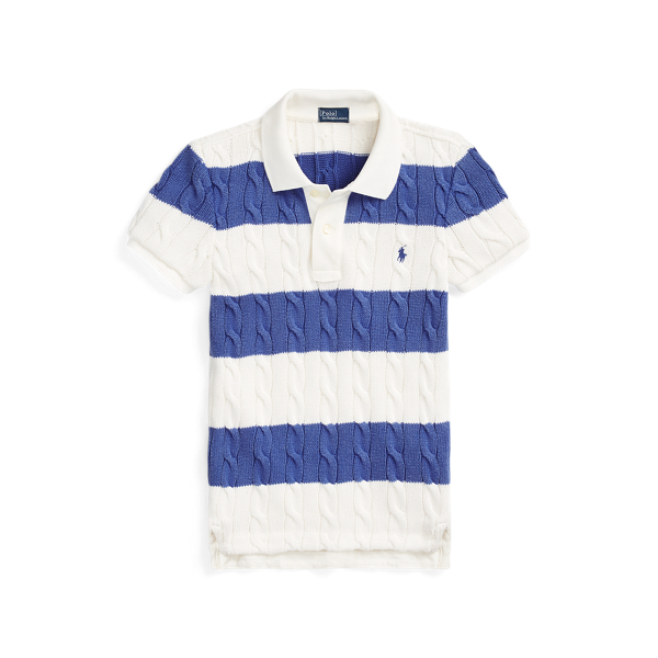 ポロラルフローレン　Striped Cable Knit Polo shirt