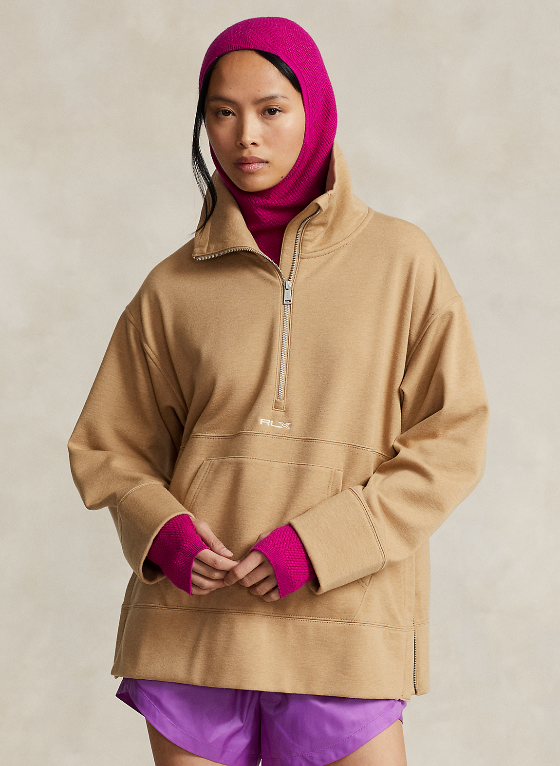 POLO RALPH LAUREN(ポロ ラルフ ローレン)】クォータージップ プルオーバー フリース チュニック (トップス/ニット/セーター)ブラウン WMRXKNINC020005250 ラルフ ローレン公式オンラインストア ラルフローレン チュニック