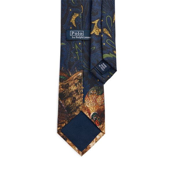 U.S.ポロ ネクタイ ネイビー ロイヤルクレスト柄 ブルーロゴ シルク100