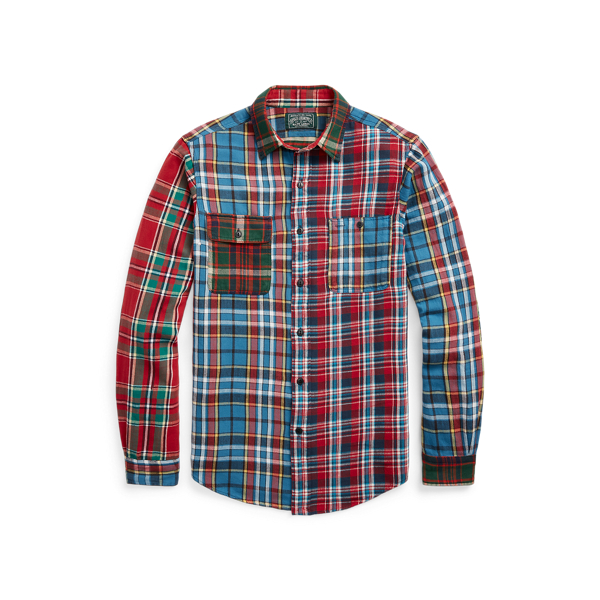 WYM新品　Mサイズ　ポロラルフローレン　ボア　チェック　ネルシャツ　パッチワーク