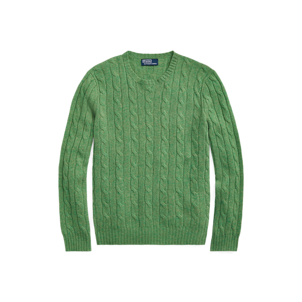 ポロラルフローレン カシミヤ イタリア製糸 ケーブルニット 編み グリーン 緑