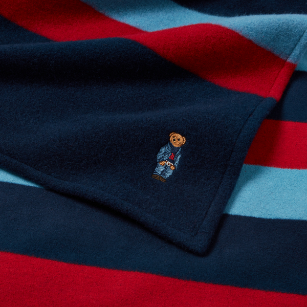 RALPH LAUREN HOME】RL ストライプ Polo ベア ハーフ ブランケット