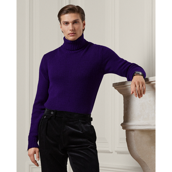 ラルフローレンコレクション 紫タグ カシミヤ タートルネック ニット セーター