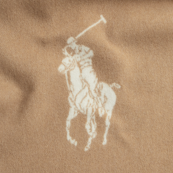 POLO RALPH LAUREN】Big Pony ウールブレンド フリンジ スカーフ