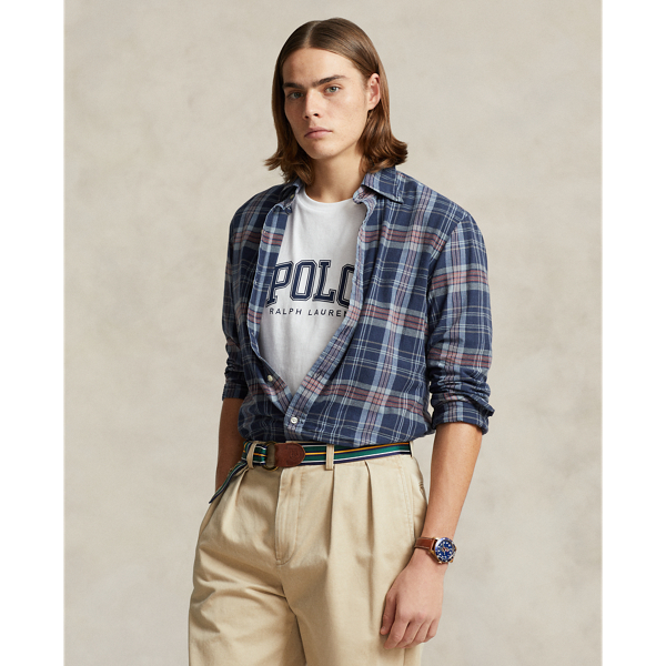 POLO RALPH LAUREN】クラシック フィット インディゴ マドラス シャツ  