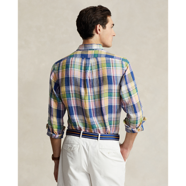 POLO RALPH LAUREN】クラシック フィット チェック リネン シャツ 