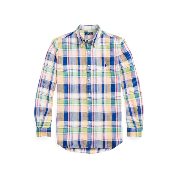 POLO RALPH LAUREN】クラシック フィット チェック リネン シャツ 