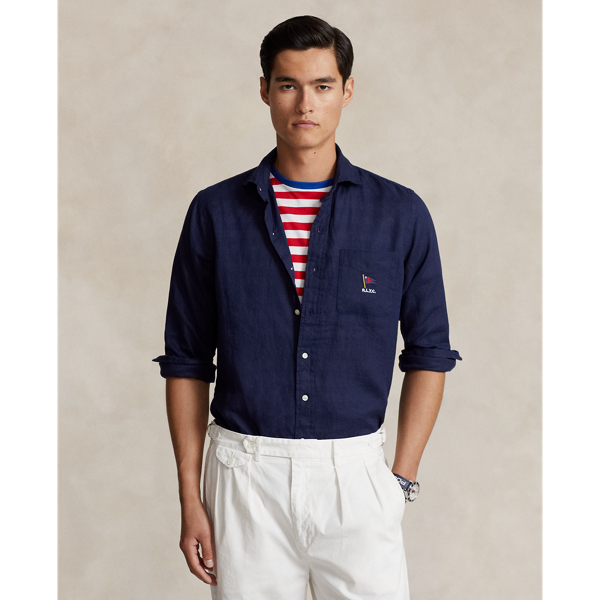 POLO RALPH LAUREN】クラシック フィット エンブロイダリー リネン  